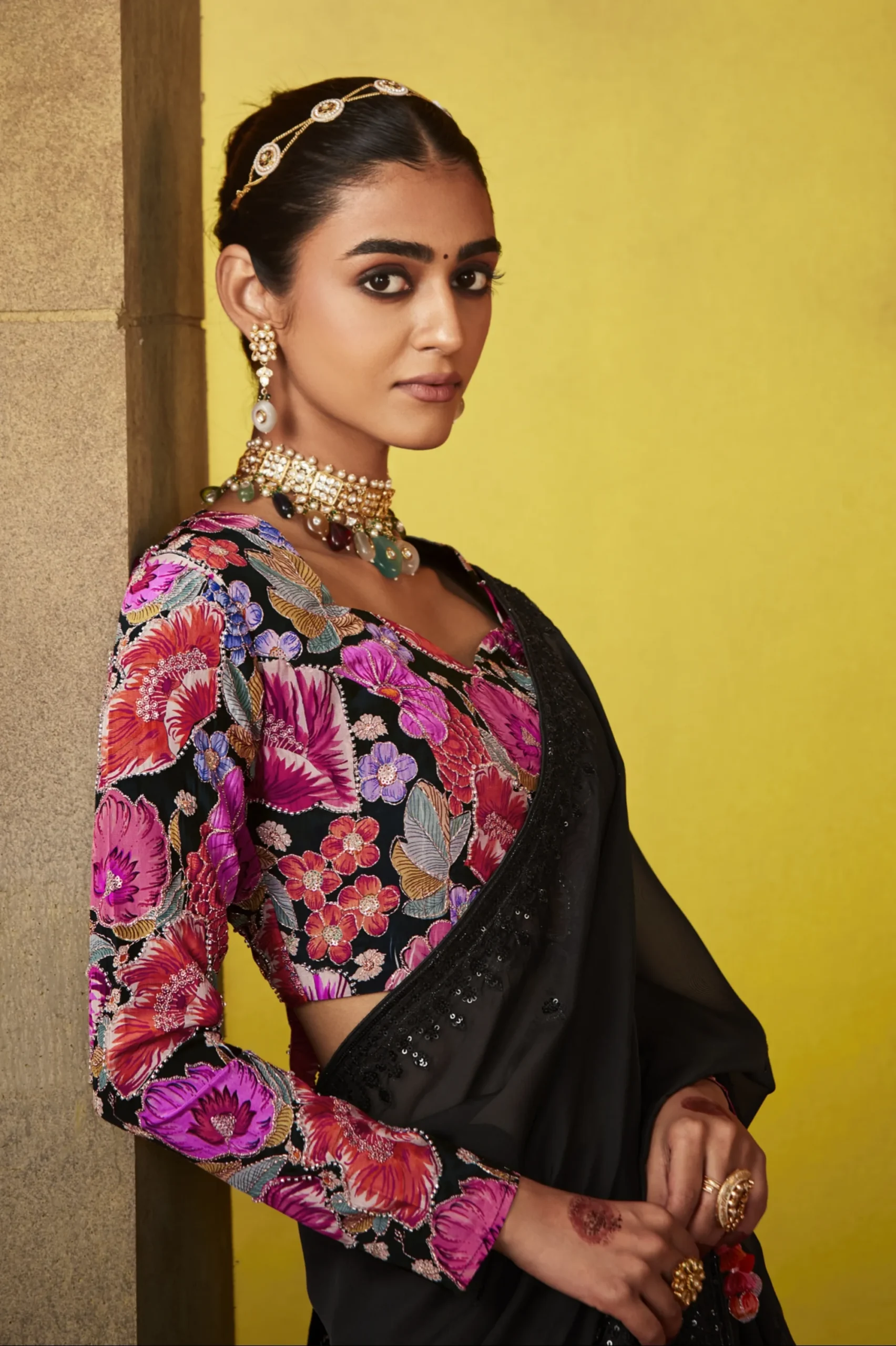 Embellished Glass Tissue Saree - Image 2