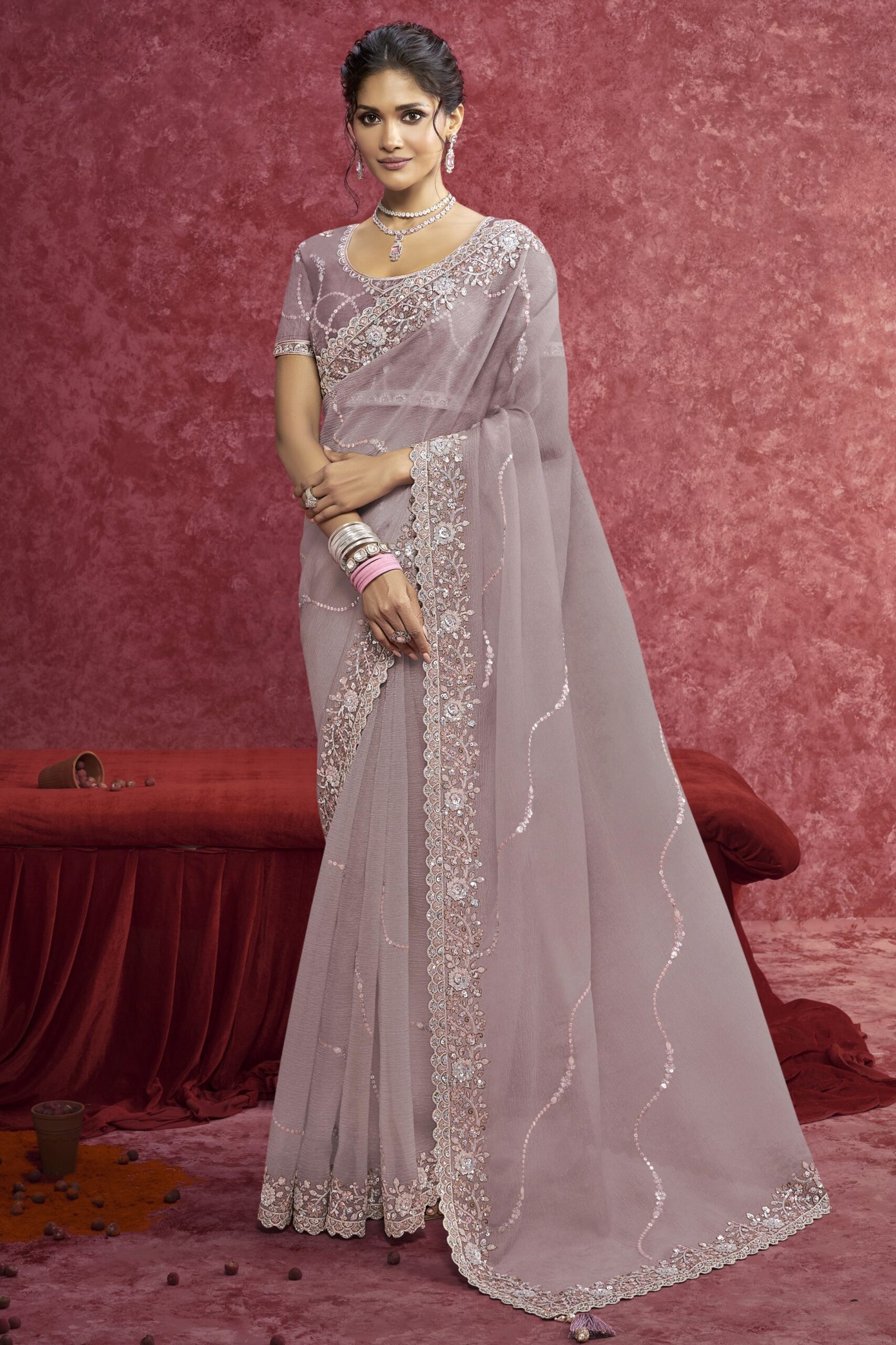 Royal Purple Banarasi Beauty Saree with Embellished Border