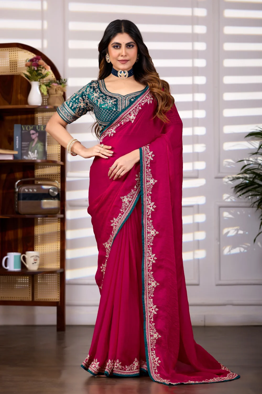 Handcrafted Embroidery Saree With Heavy Designer Blouse